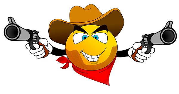 emoticono con pistolas sombrero panuelo rojo politico ladron espanol
